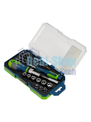 Отвертки Сибртех реверсивные с набором бит и торцевыми головками, 41 шт