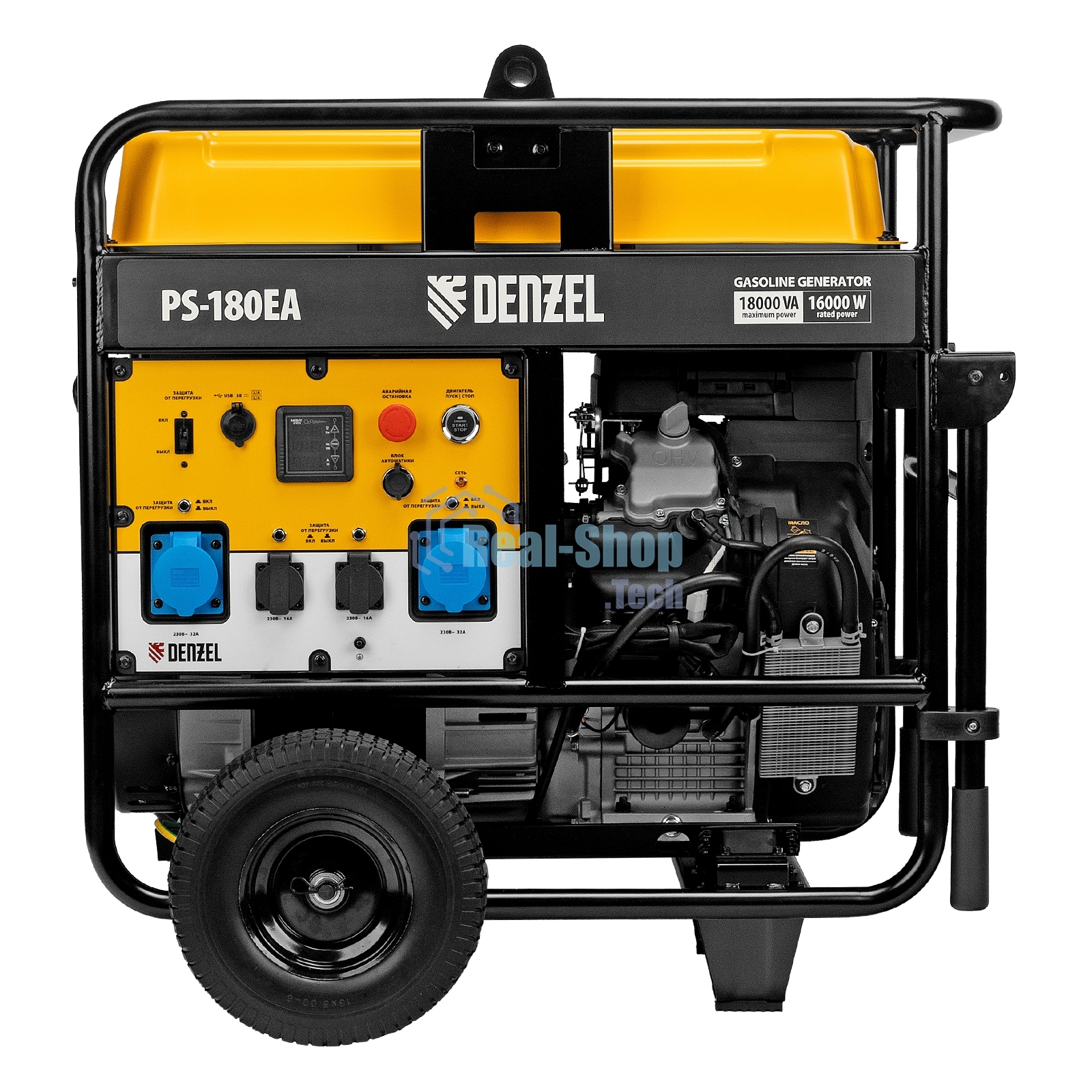 Электрогенератор бензиновый Denzel PS-180EA, 18 кВт, 110 дБ, 276 кг