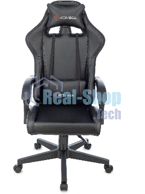 Кресло Бюрократ Zombie GAME TETRA черный/карбон, экокожа, 120 кг, механизм качания