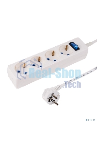 Сетевой фильтр PROconnect STANDARD 4 гнезда, 5 м, 3х0.75 мм², с/з, белый