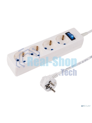 Сетевой фильтр PROconnect STANDARD 4 гнезда, 5 м, 3х0.75 мм², с/з, белый