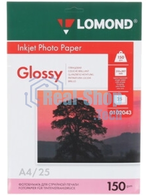 Фотобумага Lomond 0102043 A4/150г/м2/25л./белый глянцевое для струйной печати