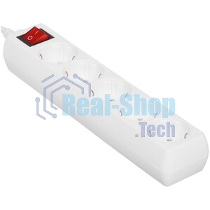 Сетевой удлинитель Buro BU-PS5.1/W 1.5 м (5 розеток) белый (пакет ПЭ)