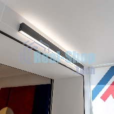Линейный светодиодный накладной двусторонний светильник 78см 30W 6500K черная шагрень