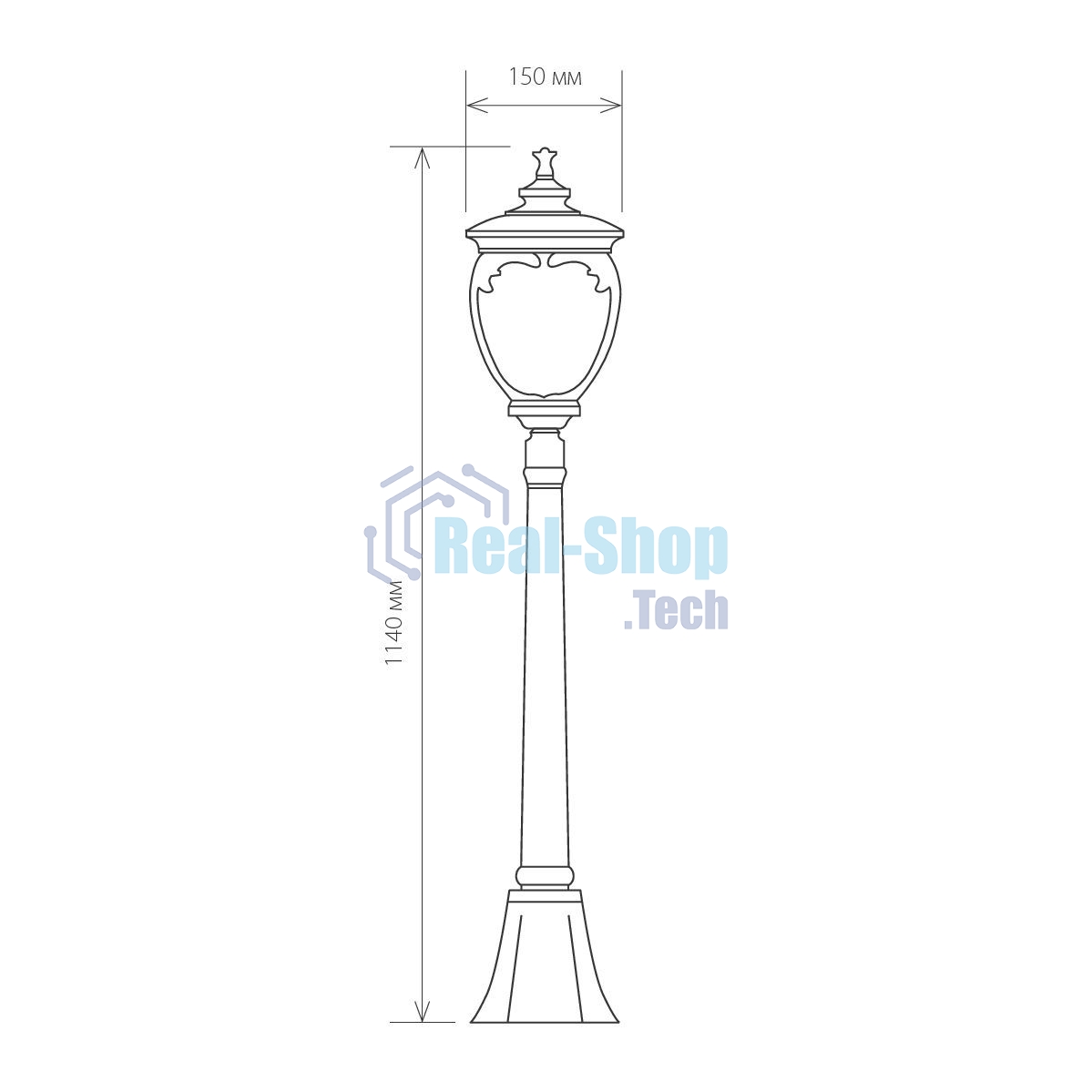 GLYF-8024F / Светильник садово-парковый черное золото