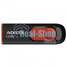 Флешка USB ADATA С008 (AC008-64G-RKD), 64Gb, USB 2.0, R/W 15/5, черный/красный