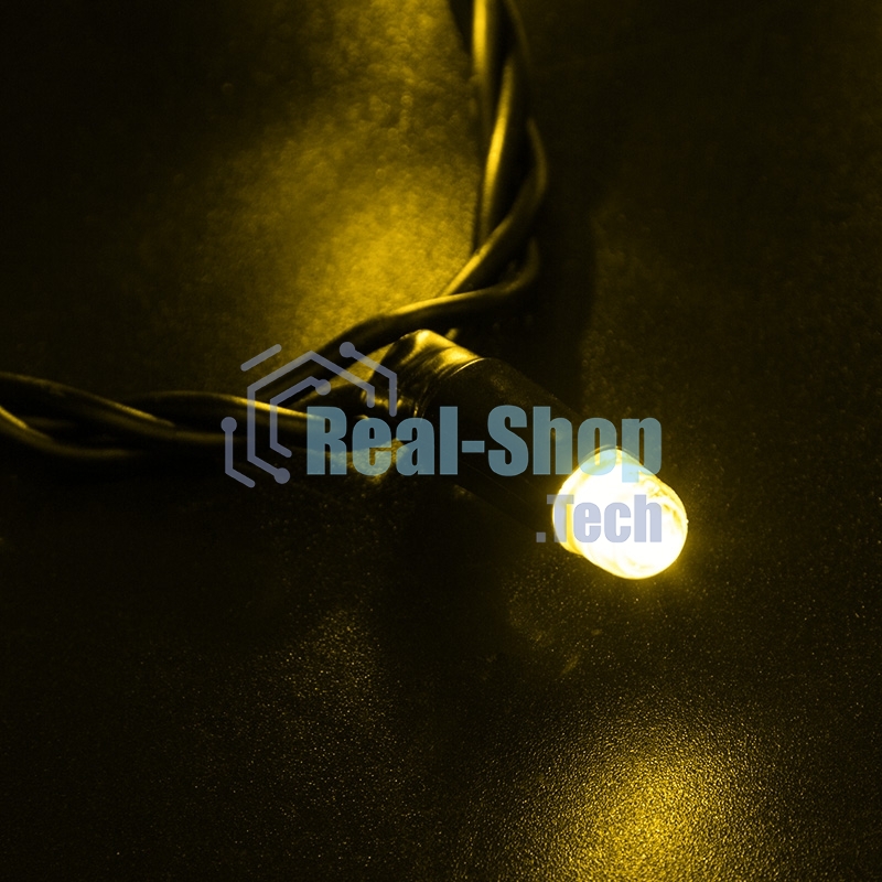 Гирлянда Neon-night Нить 10м, с эффектом мерцания, черный ПВХ, 24В, Желтый