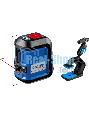 Нивелир лазерный Зубр КРЕСТ-15 (34902-2_z01) суперкомпакт, 15м, точн. +/-0,3 мм/м, держатель