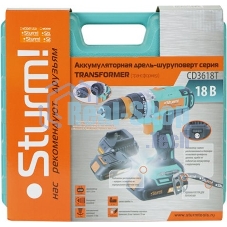 Шуруповерт Sturm! CD3618T, Аккумуляторная, 18В, 2 АКБ, Кейс