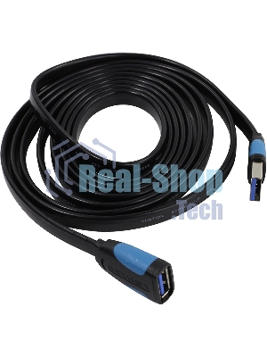 Кабель-удлинитель Vention USB 3.0 AM/AF - 2 м плоский VAS-A13-B200