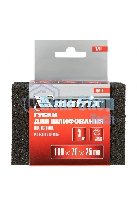 Губка для шлифования Matrix, 100 х 70 х 25 мм, средняя жестк., 3 шт., P 60/80, P 60/100, P 80/120