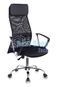 Кресло руководителя Бюрократ KB-6N/SL/B/TW-11 TW-01 TW-11 черный, сетка, крестовина хром