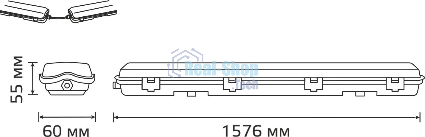 Светильник Gauss Lite 909437115 серый
