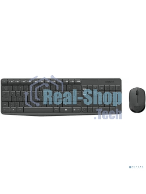 Комплект клавиатура+мышь Logitech MK235 беспроводной, USB, 1000 DPI, серый