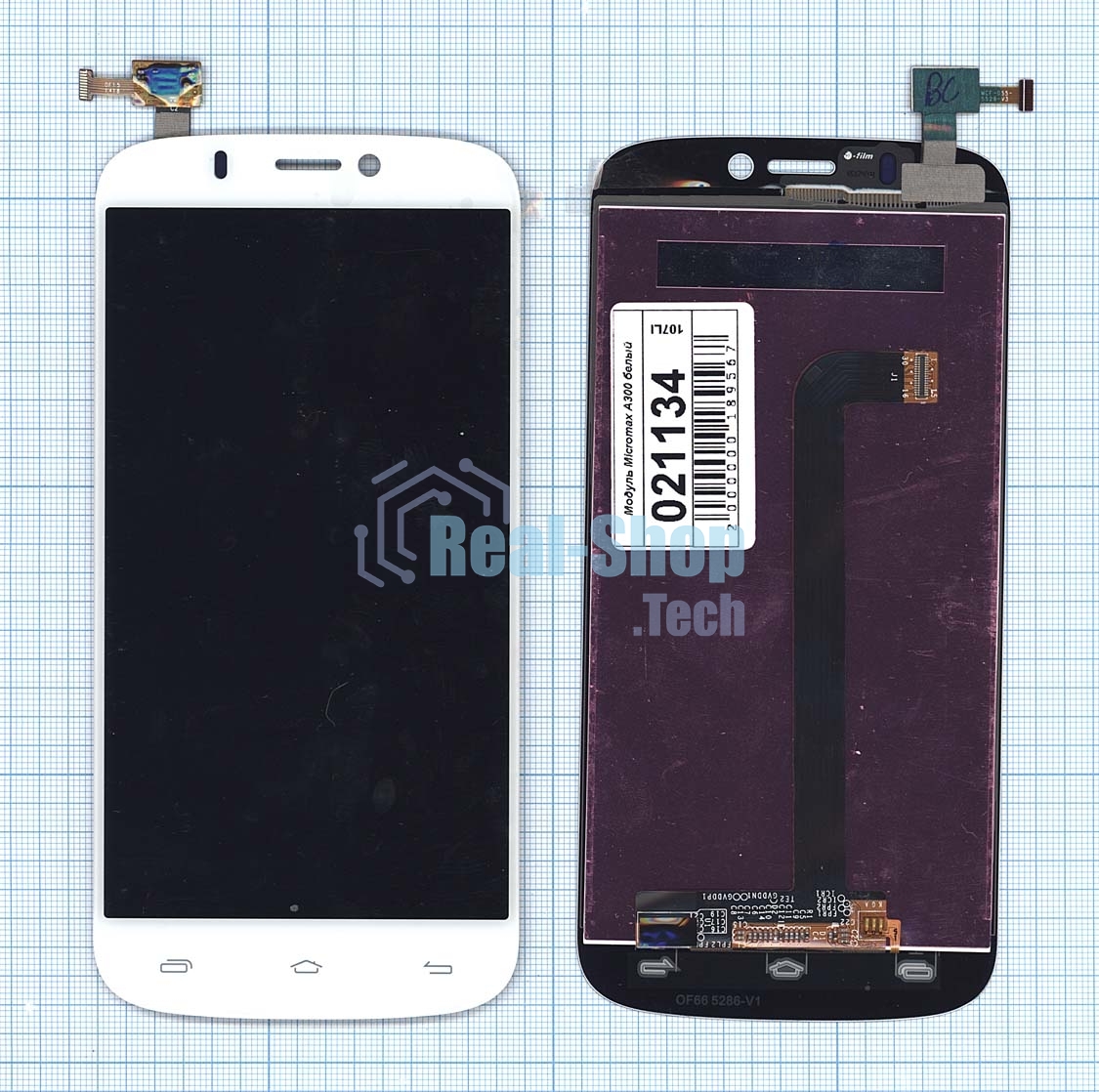 Дисплей для Micromax A300 Canvas Gold белый