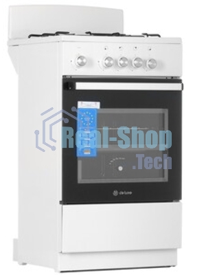 Плита газовая De Luxe 5040.48Г (Щ) белый, конфорок 4 шт, духовка 43 л, 50 см x 85 см x 50 см