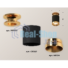 Светильник Ambrella Light XS6302160 SBK/PYG черный песок/золото желтое полированное MR16 GU5.3 (N6905, C6302, N6134)