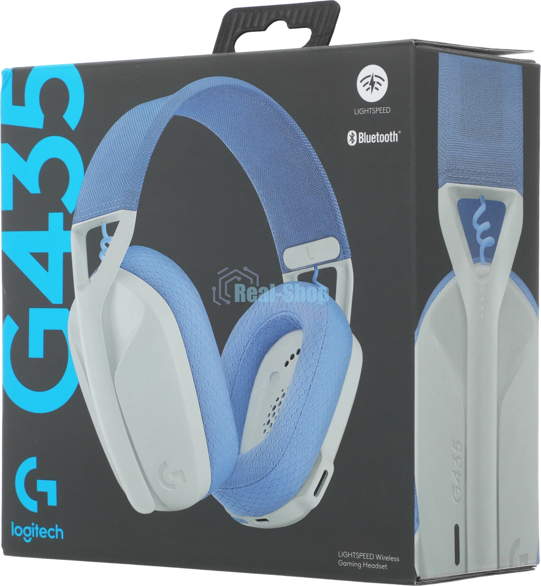 Гарнитура Logitech G435 белый/синий, беспроводная, радиоканал, до 18 ч