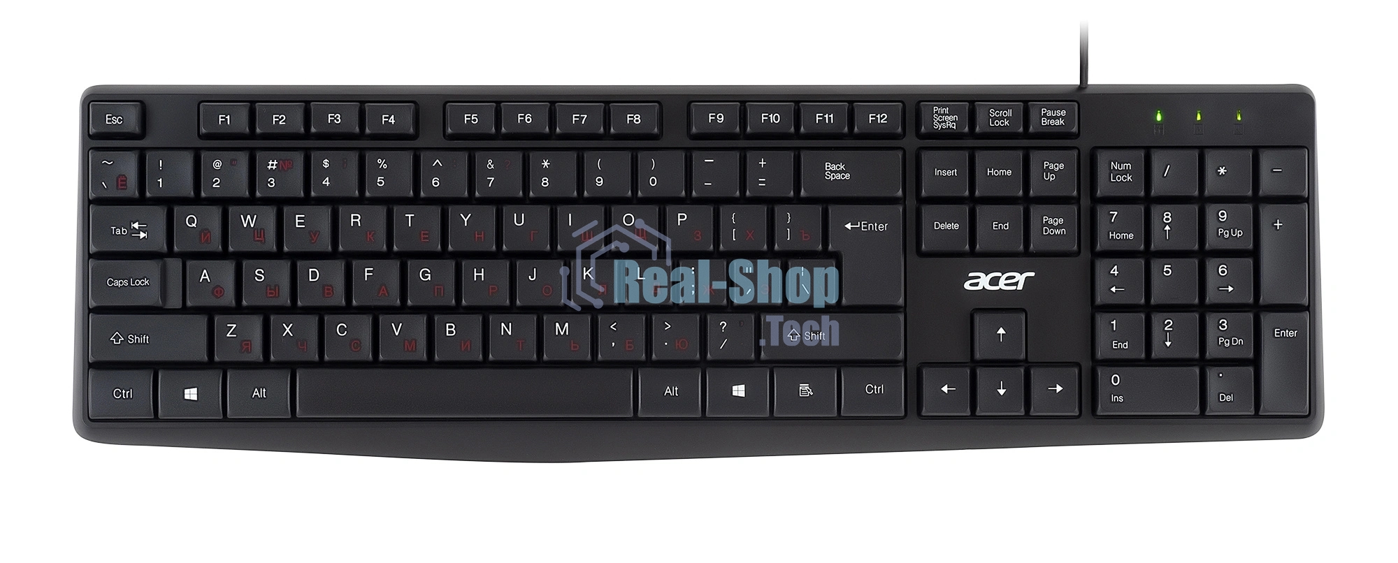 Клавиатура проводная Acer OKW121 (ZL.KBDEE.00B), USB, черный