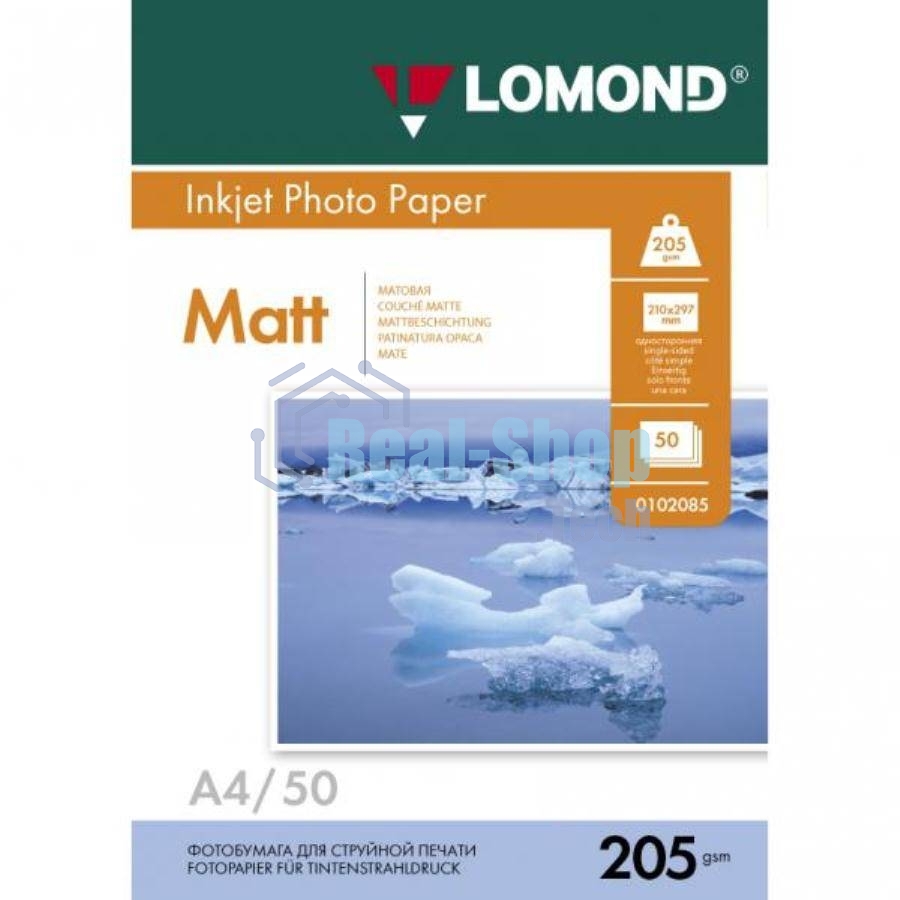 Фотобумага Lomond 0102085 A4/205г/м2/50л./белый матовое для струйной печати