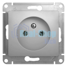Механизм розетки 1-м СП Glossa 16А IP20 без заземл. алюм. SchE GSL000341