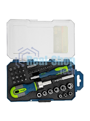 Отвертки Сибртех реверсивные с набором бит и торцевыми головками, 41 шт