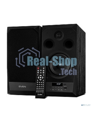 Акустическая система 2.0 SVEN MC-20, черный, мощность 2x45Вт (RMS), FM-тюнер, USB/microSD, дисплей, пульт ДУ, Bluetooth, Optical SVEN MC-20, черный, акустическая система 2.0, мощность 2x45Вт (RMS), FM-тюнер, USB/microSD, дисплей, пульт ДУ, Bluetooth, Optical