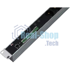 Блок силовых розеток Rem, IEC 60320 С13 х 12, IEC 60320 С19 х 8, вход колодка, 1863х45х60 мм (ВхШхГ), 32А, автомат, алюминий, с мониторингом