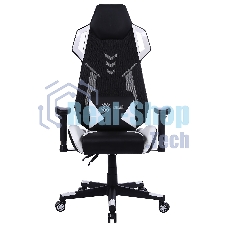 Кресло игровое Cactus CS-CHR-090BLW черный/белый, сиденье черный/белый, эко.кожа, крестовина пластик, пластик черный/белый