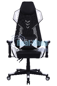 Кресло игровое Cactus CS-CHR-090BLW черный/белый, сиденье черный/белый, эко.кожа, крестовина пластик, пластик черный/белый