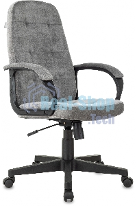 Кресло руководителя Бюрократ CH 002 Fabric Light-19 серый, крестов. пластик