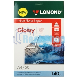 Фотобумага Lomond 0102095 A4/140г/м2/50л./белый глянцевое/глянцевое для струйной печати