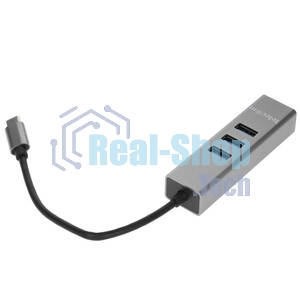 Переходник Telecom USB 3.1 Type-C -->RJ-45 1000Mbps +3 USB3.0, Aluminum Shell, 0.2м Telecom TA311C