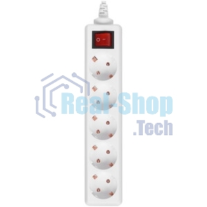 Сетевой удлинитель Buro BU-PS5.1/W 1.5 м (5 розеток) белый (пакет ПЭ)