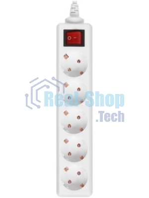 Сетевой удлинитель Buro BU-PS5.1/W 1.5 м (5 розеток) белый (пакет ПЭ)