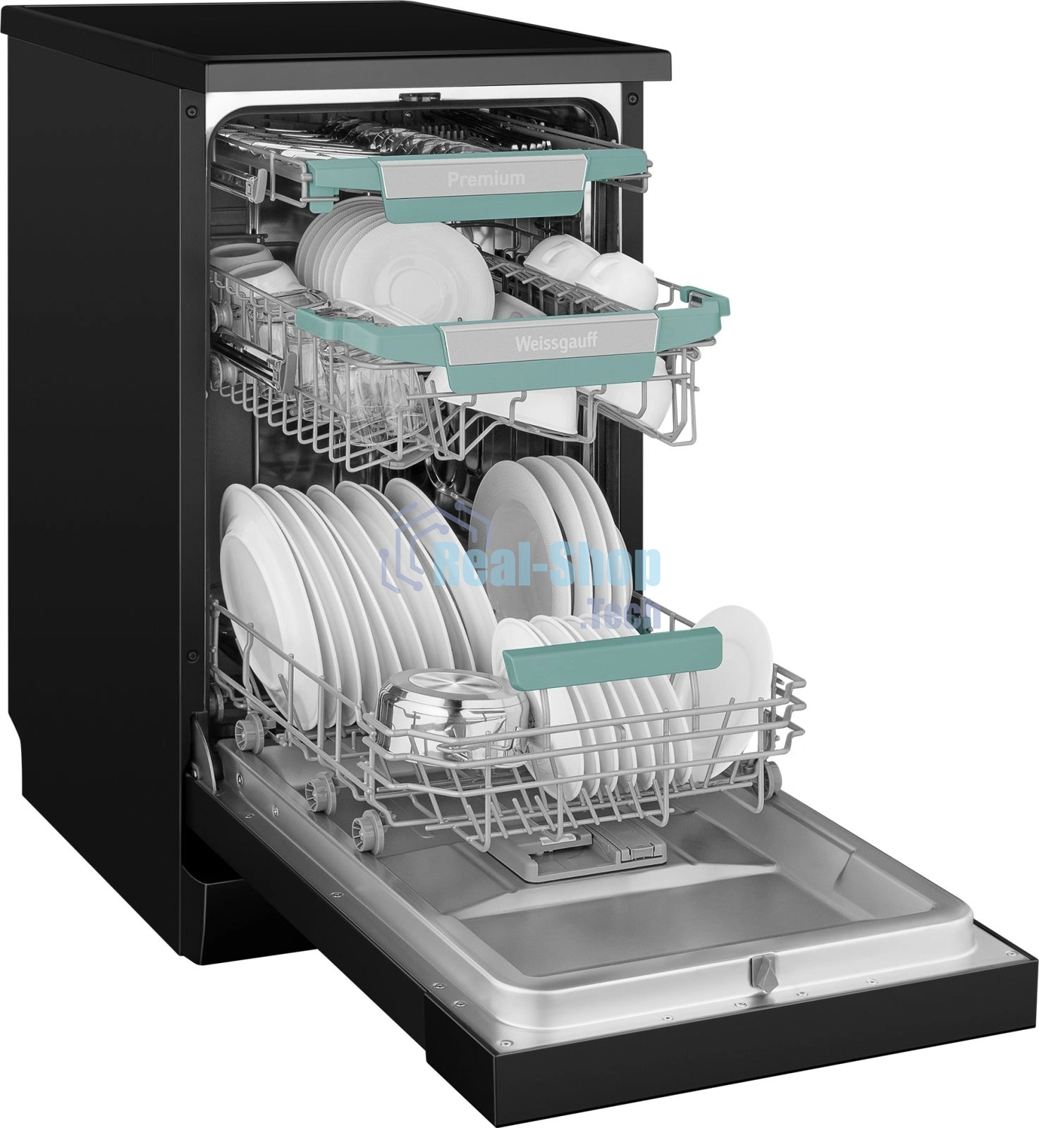 Посудомоечная машина Weissgauff DW 4539 Inverter Touch AutoOpen черный