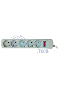 Сетевой фильтр PC Pet AP01006-5-GR 5 м (5 розеток) серый
