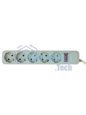 Сетевой фильтр PC Pet AP01006-5-GR 5 м, 5 розеток, серый