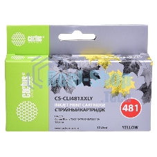 Картридж струйный Cactus CS-CLI481XXLY желтый (12мл) для Canon Pixma TR7540/TR8540/TS6140/TS8140
