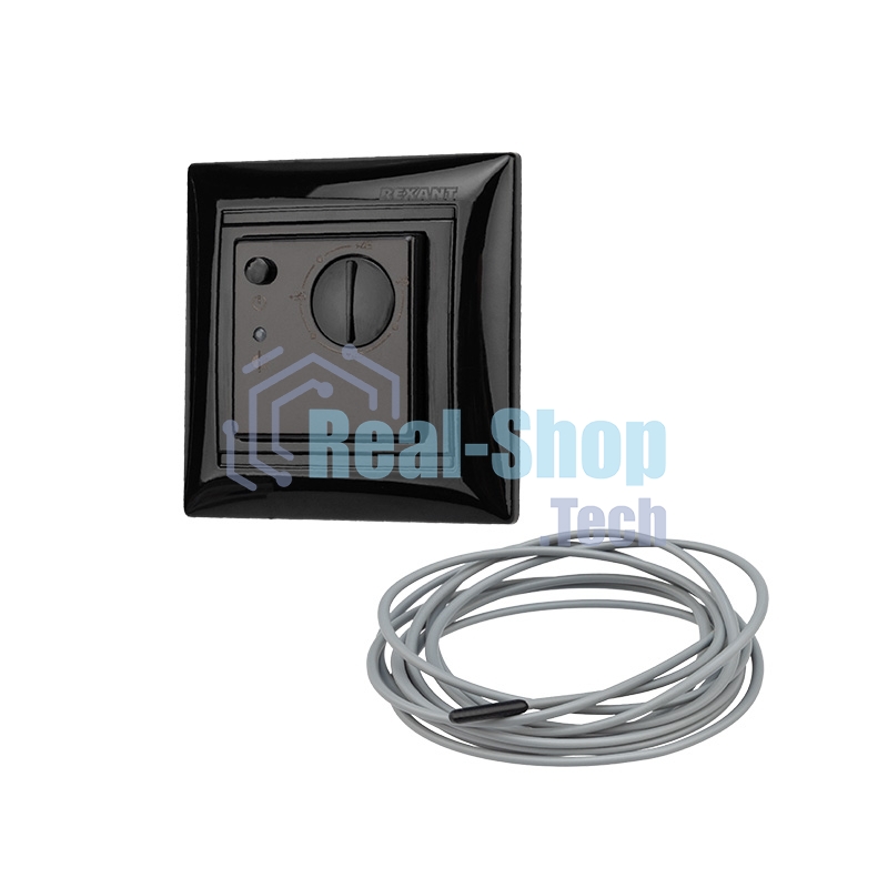 Терморегулятор механический Rexant RX-308B черный (совместим с Legrand серии Valena)