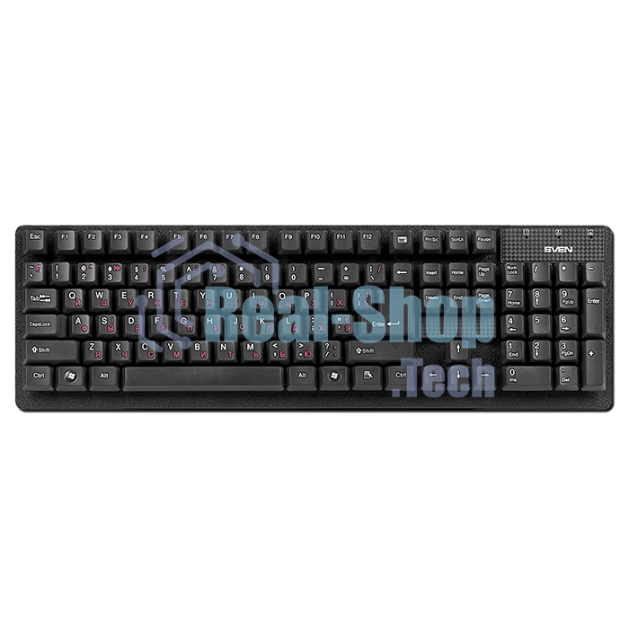 Клавиатура проводная Keyboard SVEN Standard 301 USB черная SV-03100301UB