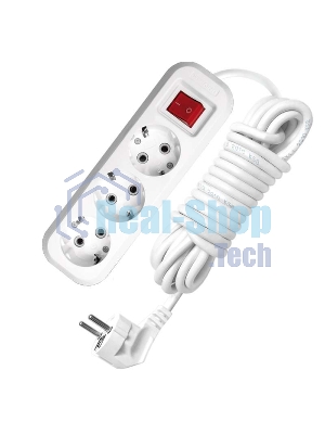 Удлинитель 3х5 м с заземл. 16А IP20 S-303 с выкл. ПВС 3х1 UNIVersal 9631987