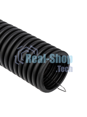 Труба гофрированная ПНД Rexant d40 мм с протяжкой черный (уп. 15 м)