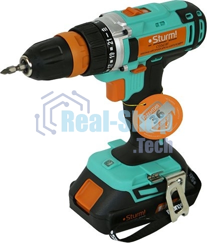 Шуруповерт Sturm! CD3618T, Аккумуляторная, 18В, 2 АКБ, Кейс