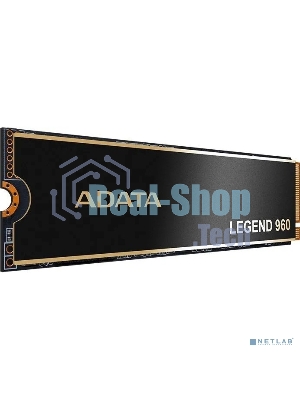 Накопитель SSD ADATA LEGEND 960, 1Tb, PCIe 4.0 x4, M.2 2280, NVMe, R/W 7400/6000, с радиатором