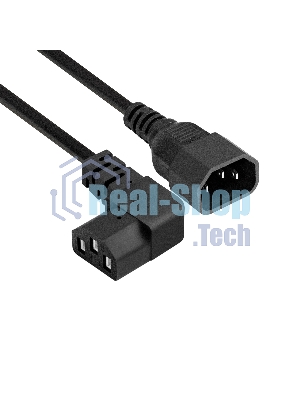 Кабель питания ExeGate Power EC-1,8P (C13 угловой->C14, VDE-250V-3*1.0мм2, медь, черный, 16A, 1.8 м)