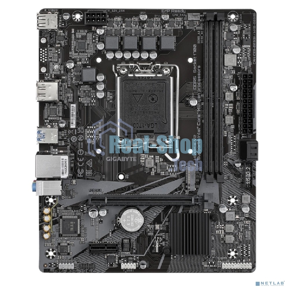 Материнская плата Gigabyte H610M K V2, LGA1700, Intel H610, 2xDDR5, 2xSATA, 1xM.2, 1xPCIe 4.0 x16, 1xPCIe 3.0 x1, 1xDP, 1xHDMI, 1x1Gb LAN, 2xUSB-A 5Gbps, 4xUSB-A 2.0, 3x3.5 мм, 7.1, mATX