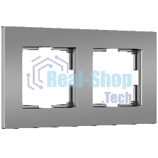 Рамка на 2 поста Slab (серебро софт) W0022965
