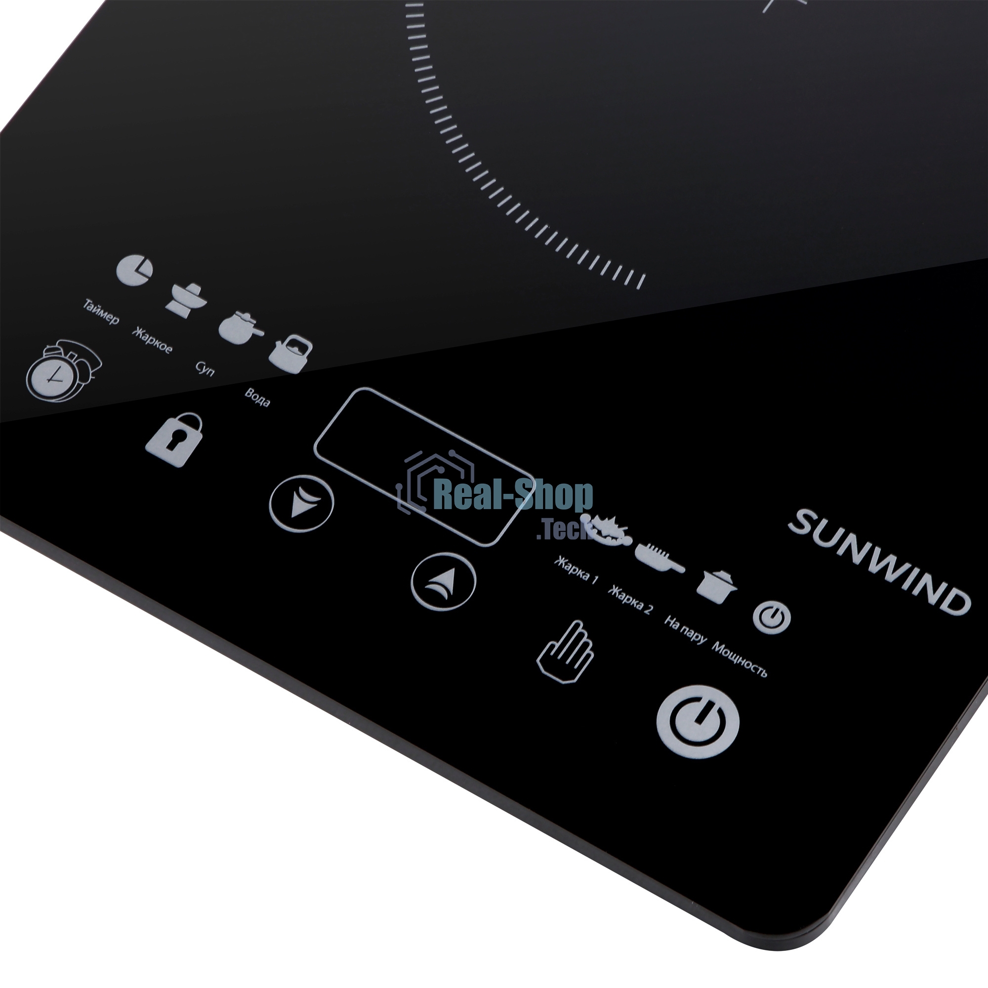 Плита настольная электрическая SunWind SCI-0502 чёрный, 1.4 кВт, индукция, конфорки - 1, стеклокерамика, сенсор