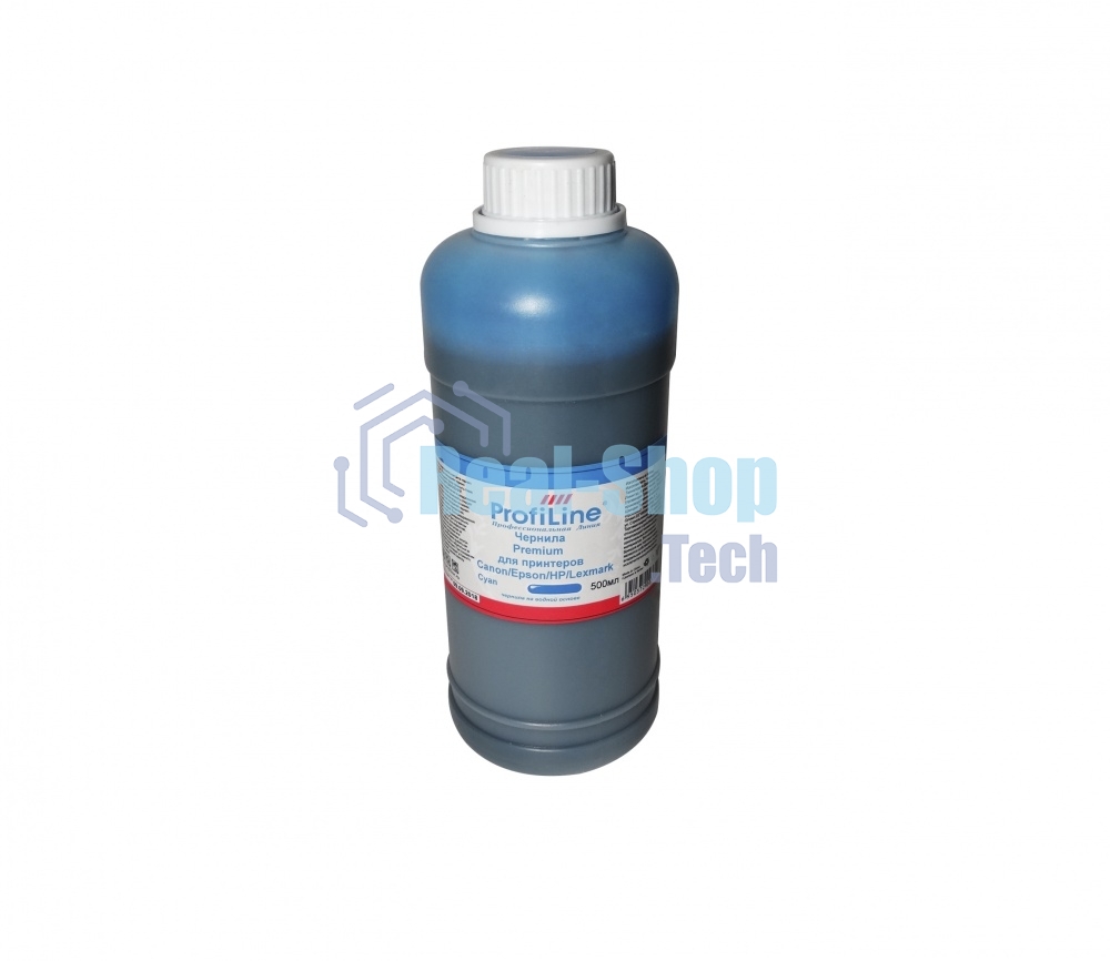 Чернила ProfiLine Premium для принтеров Canon/Epson/HP/Lexmark Cyan 500 мл водн